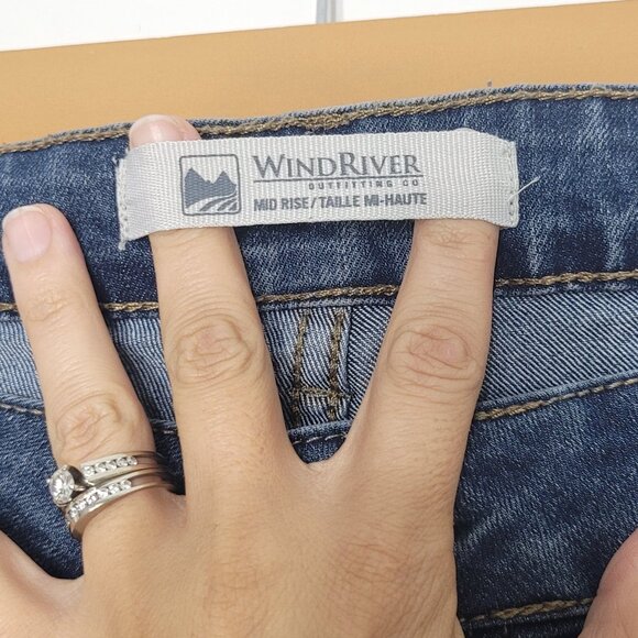 Wind River Women's Blue Cotton Blend Mid-Rise Cropped Wide Leg Jean Size 14X30 - Picture 7 of 12